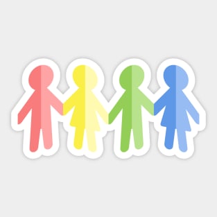 Paper People Or Doll Chain Sticker